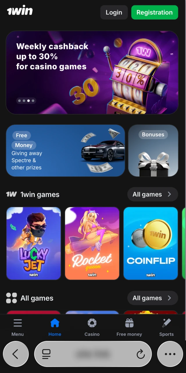 Open Safari and visit the official 1win website to begin installing the iOS app.